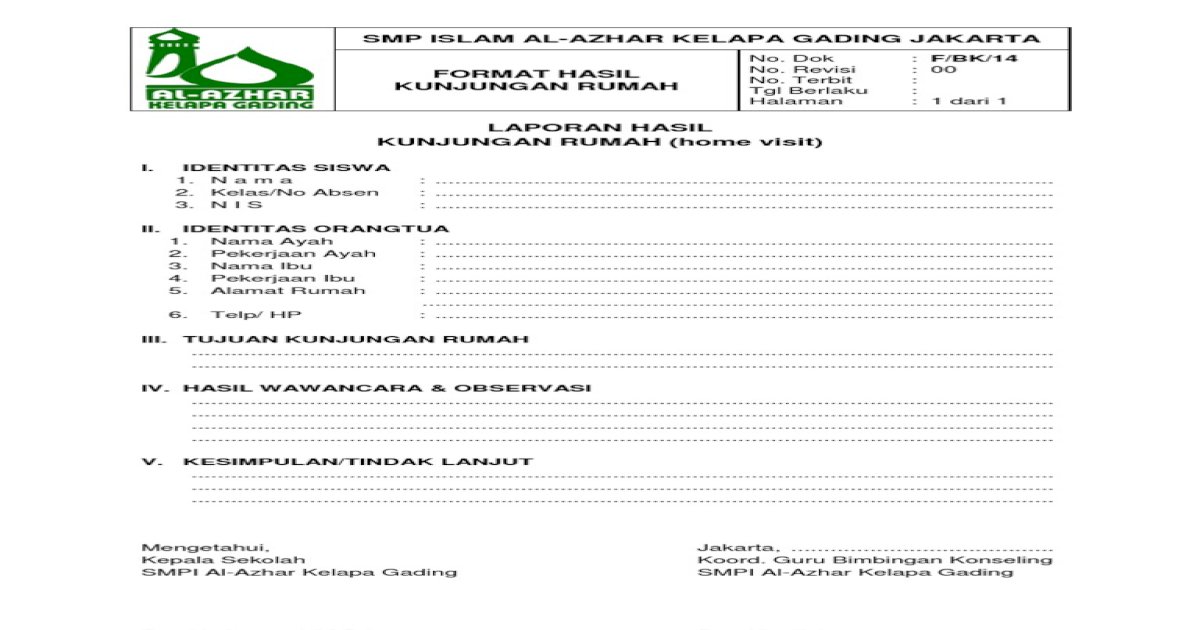 Detail Format Kunjungan Rumah Nomer 47