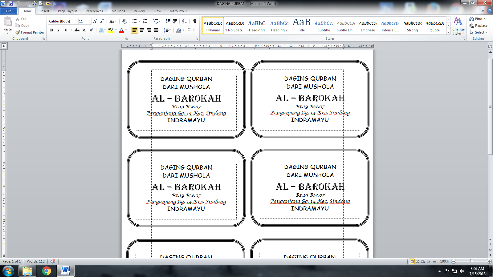 Detail Format Kupon Qurban Excel Nomer 16