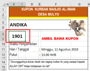 Detail Format Kupon Qurban Excel Nomer 21