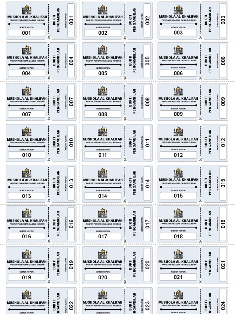 Detail Format Kupon Qurban Excel Nomer 30