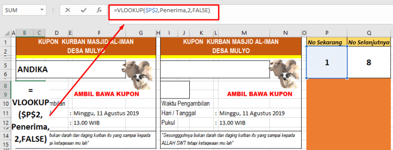 Detail Format Kupon Qurban Excel Nomer 39