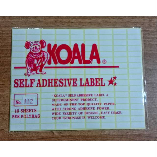 Detail Format Label Koala 112 Nomer 2
