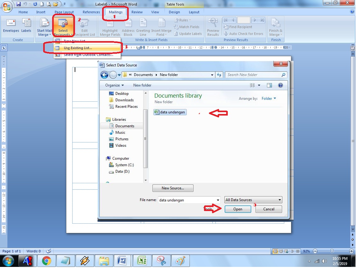 Detail Format Label Tom Jerry 103 Ms Word 2010 Nomer 14