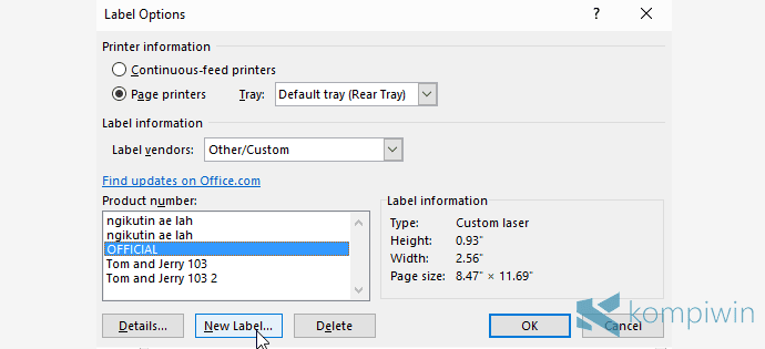 Detail Format Label Tom Jerry 103 Ms Word 2010 Nomer 38