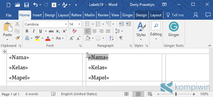 Detail Format Label Tom Jerry 103 Ms Word 2010 Nomer 39