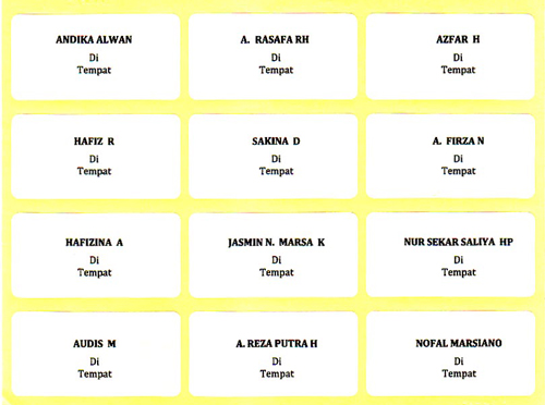 Detail Format Label Undangan Nomer 2