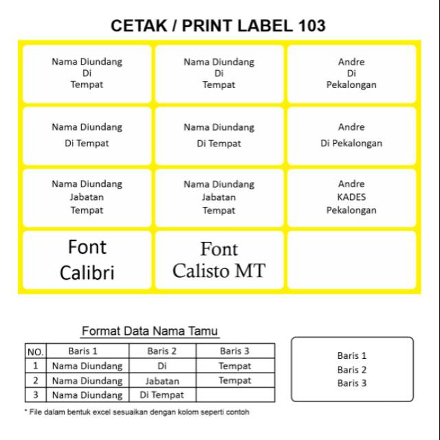 Detail Format Label Undangan 103 Nomer 32