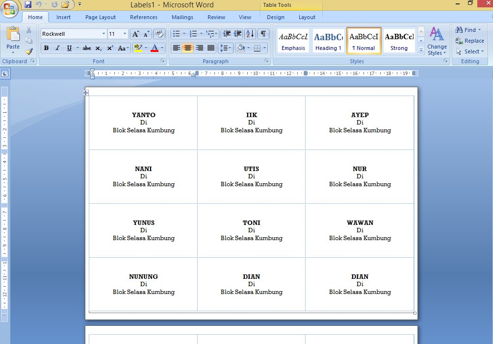 Detail Format Label Undangan 103 Nomer 6