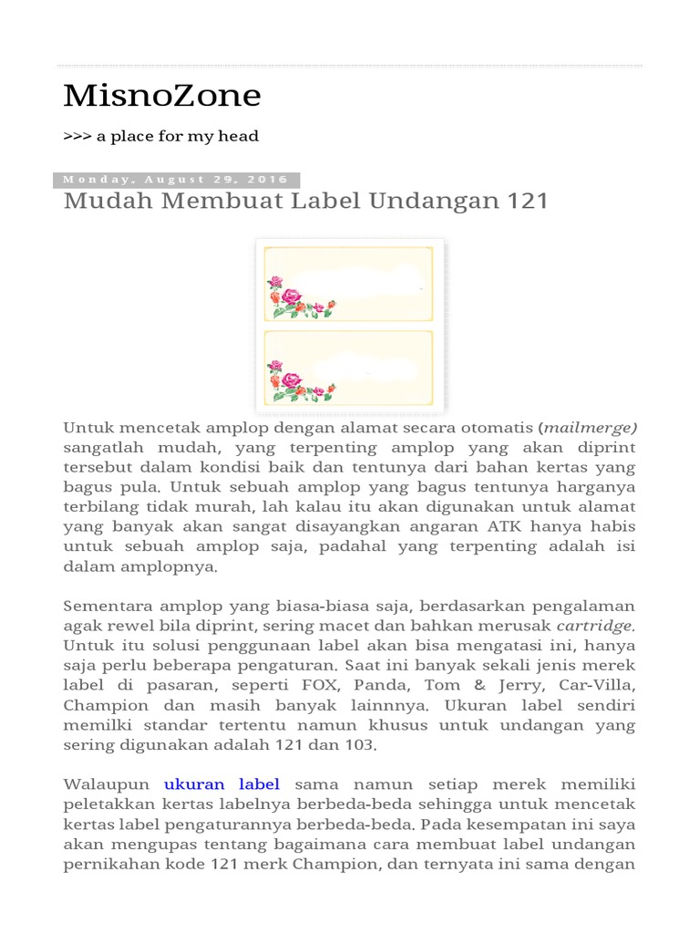 Detail Format Label Undangan 121 Nomer 43