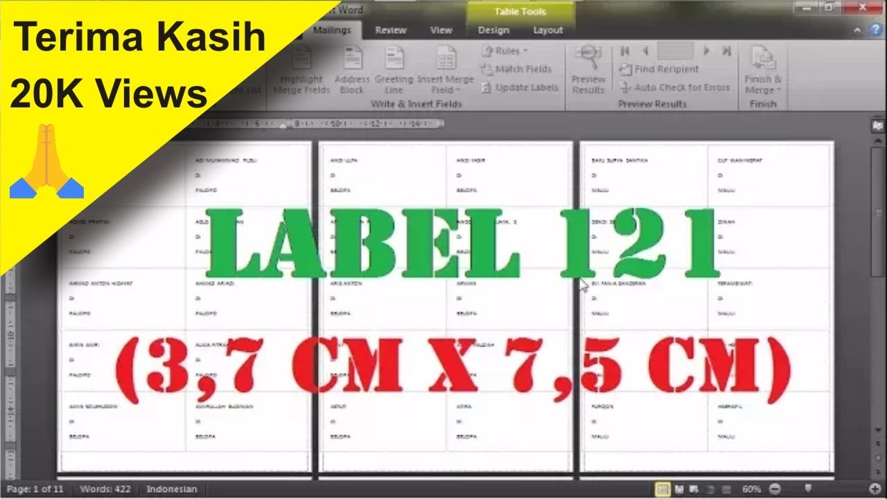 Detail Format Label Undangan 121 Nomer 50