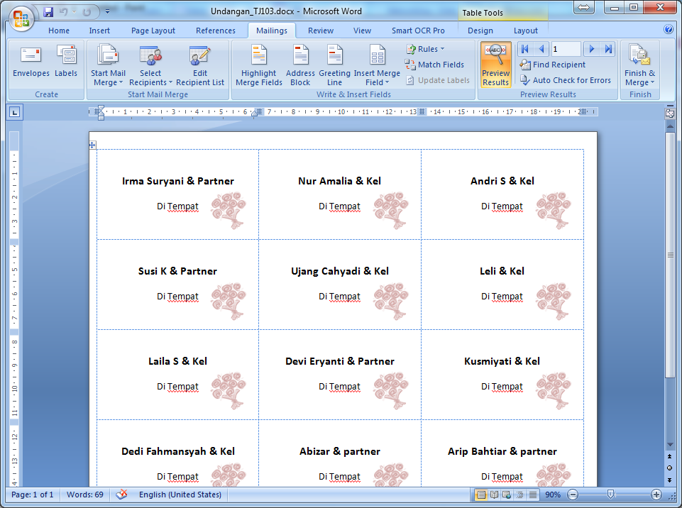 Detail Format Label Undangan Nomer 16