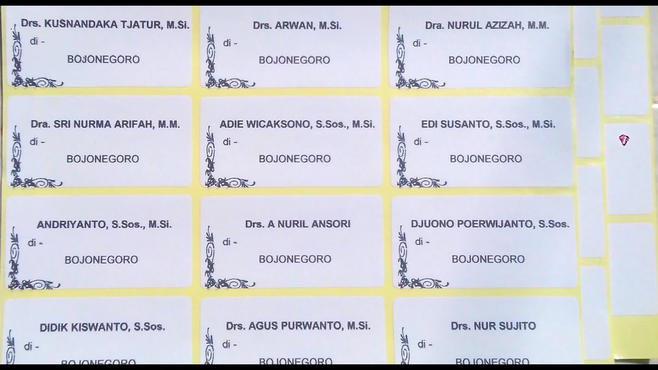 Detail Format Label Undangan Nomer 26