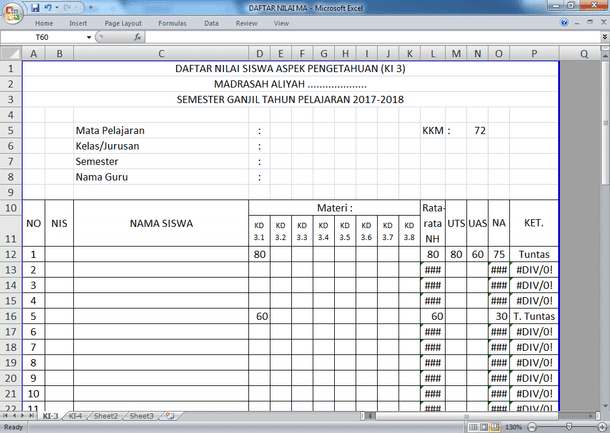 Detail Format Nilai K13 Smk Gambar Teknik Nomer 20