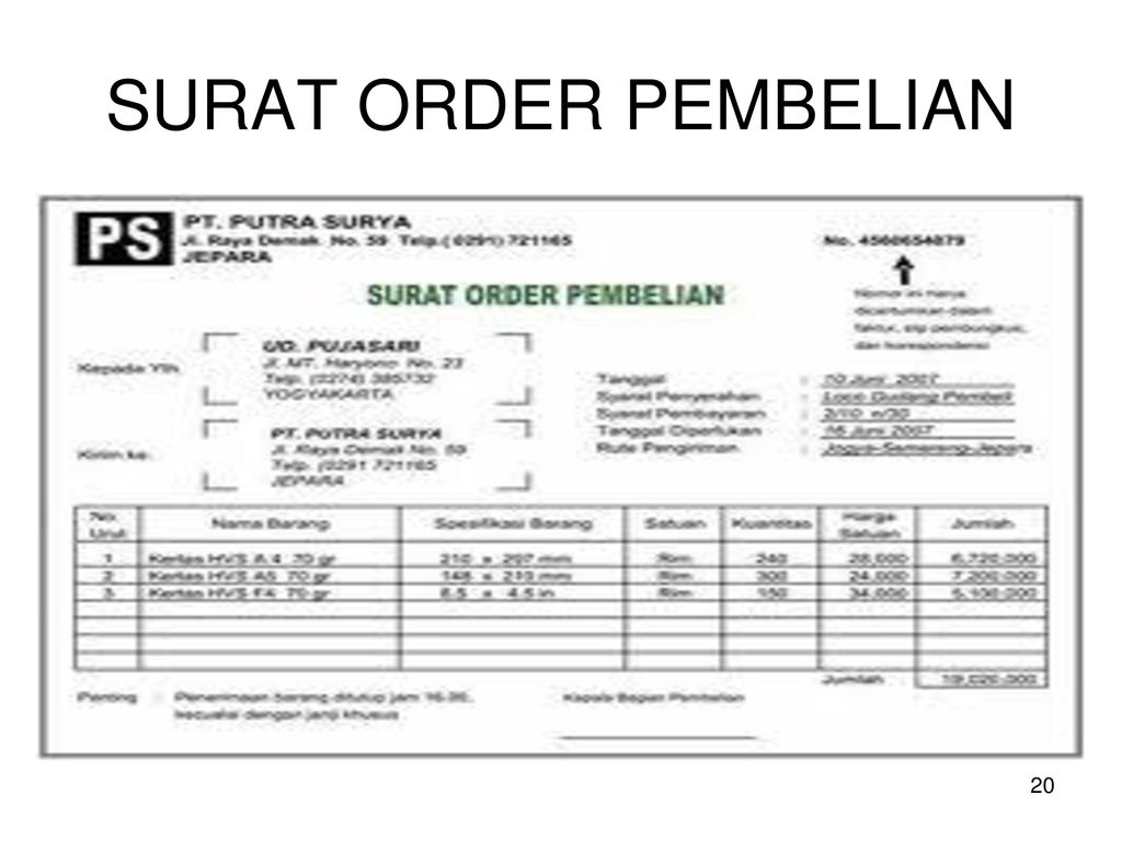 Detail Format Order Pembelian Nomer 14