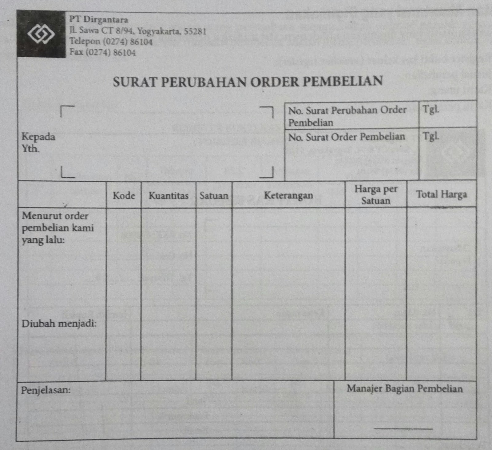 Detail Format Order Pembelian Nomer 19