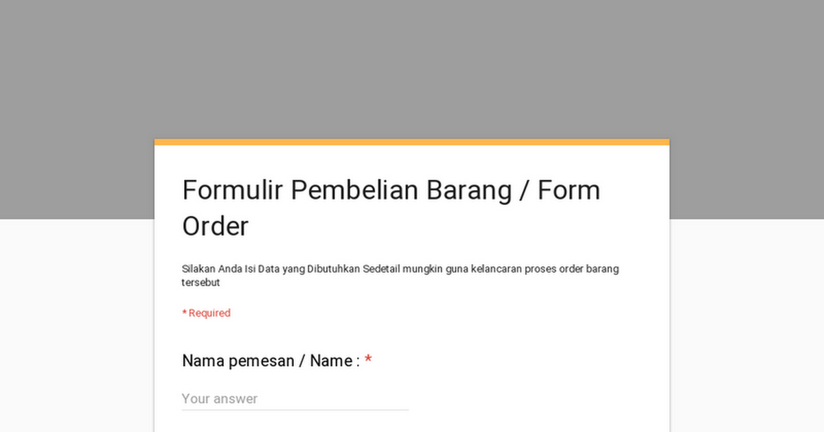 Detail Format Order Pembelian Nomer 23