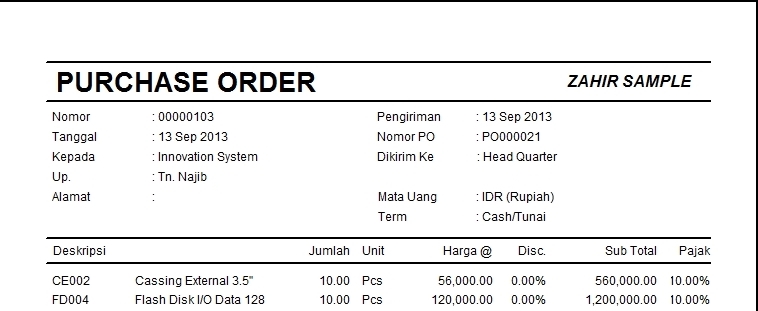 Detail Format Order Pembelian Nomer 4