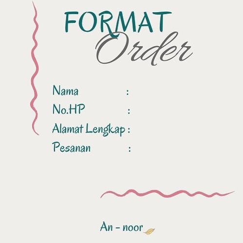 Detail Format Order Pesanan Nomer 16