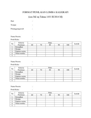 Detail Format Penilaian Kaligrafi Nomer 22