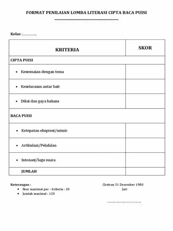 Detail Format Penilaian Kaligrafi Nomer 28