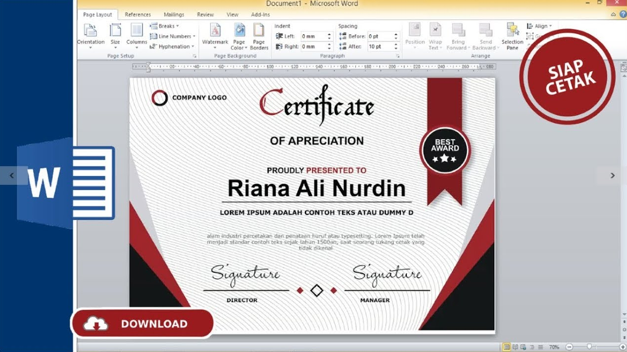 Detail Format Sertifikat Kosong Word Nomer 3