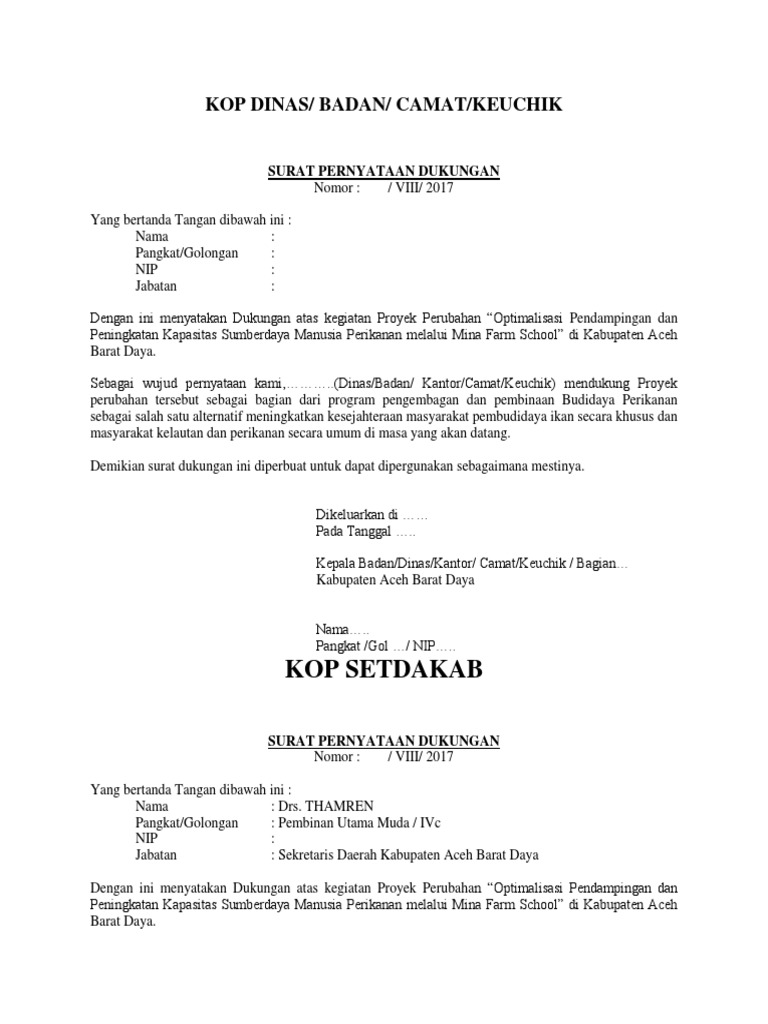 Detail Format Surat Dukungan Nomer 42