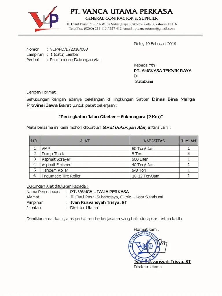 Detail Format Surat Dukungan Nomer 48