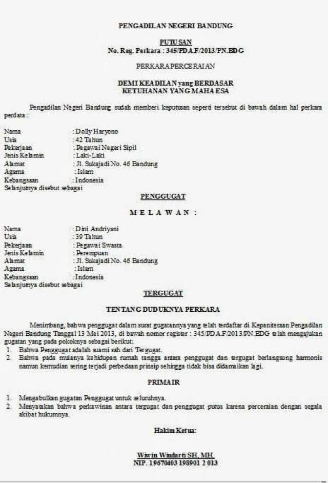 Detail Format Surat Gugatan Cerai Pengadilan Negeri Nomer 48