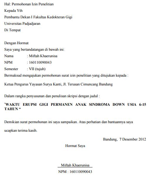 Detail Format Surat Ijin Penelitian Nomer 16