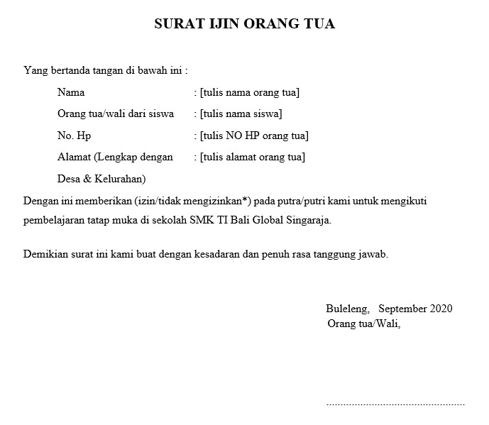 Detail Format Surat Izin Nomer 19