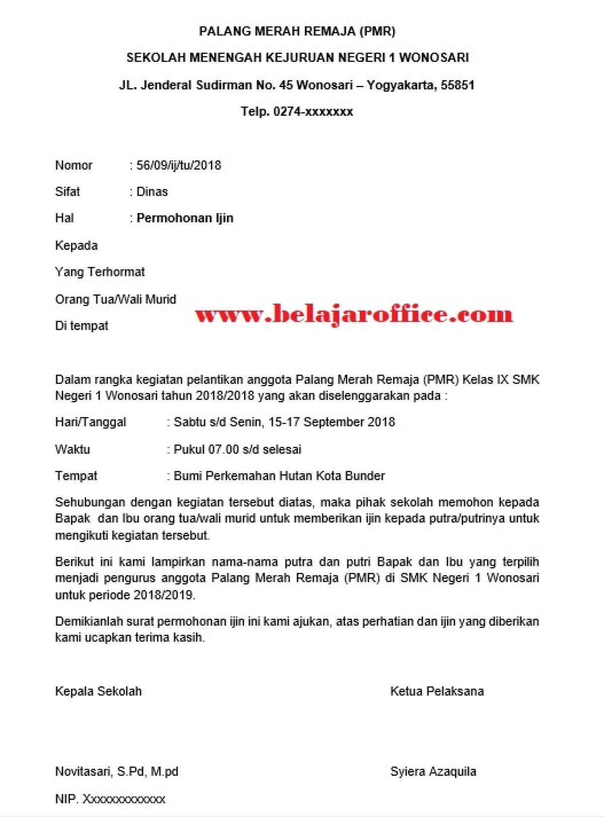 Detail Format Surat Izin Nomer 22