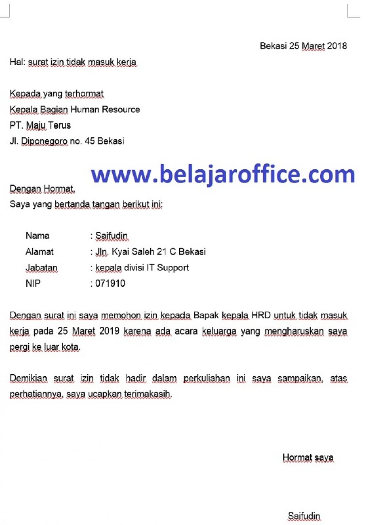 Detail Format Surat Izin Nomer 30