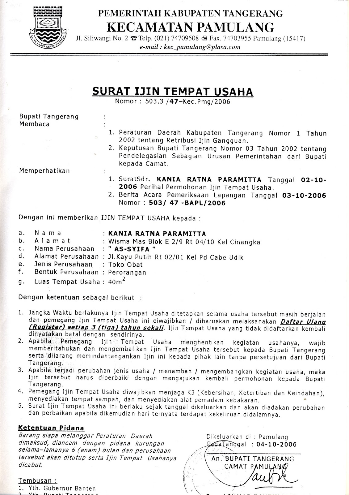 Detail Format Surat Izin Usaha Nomer 18