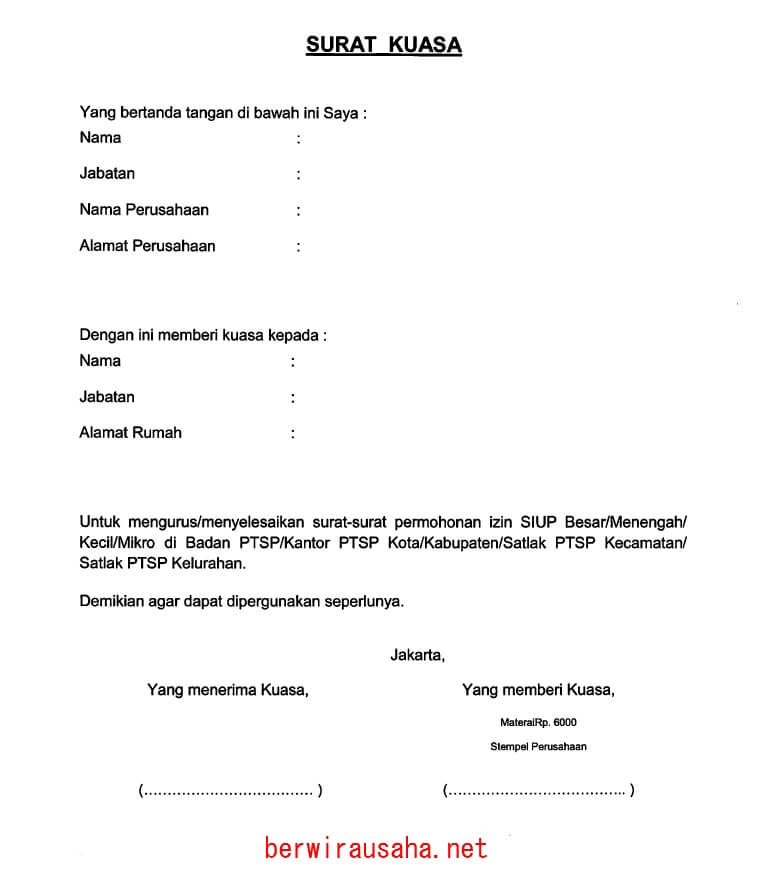 Detail Format Surat Izin Usaha Nomer 24