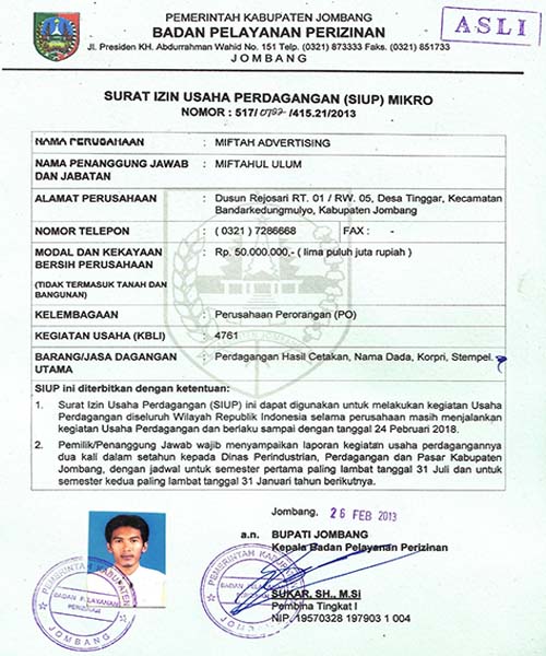 Detail Format Surat Izin Usaha Nomer 25