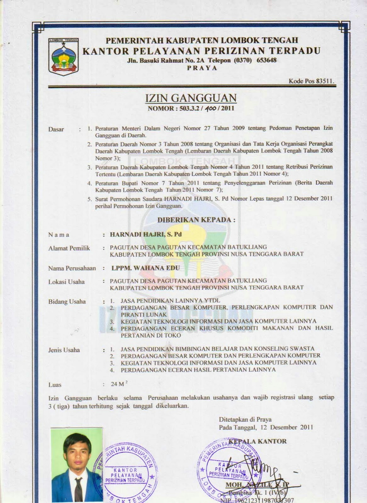 Detail Format Surat Izin Usaha Nomer 37