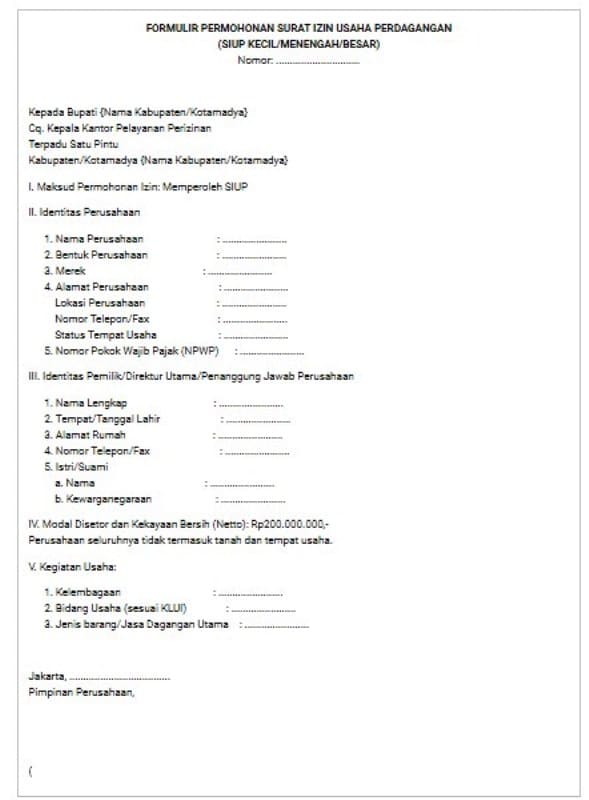 Detail Format Surat Izin Usaha Nomer 48