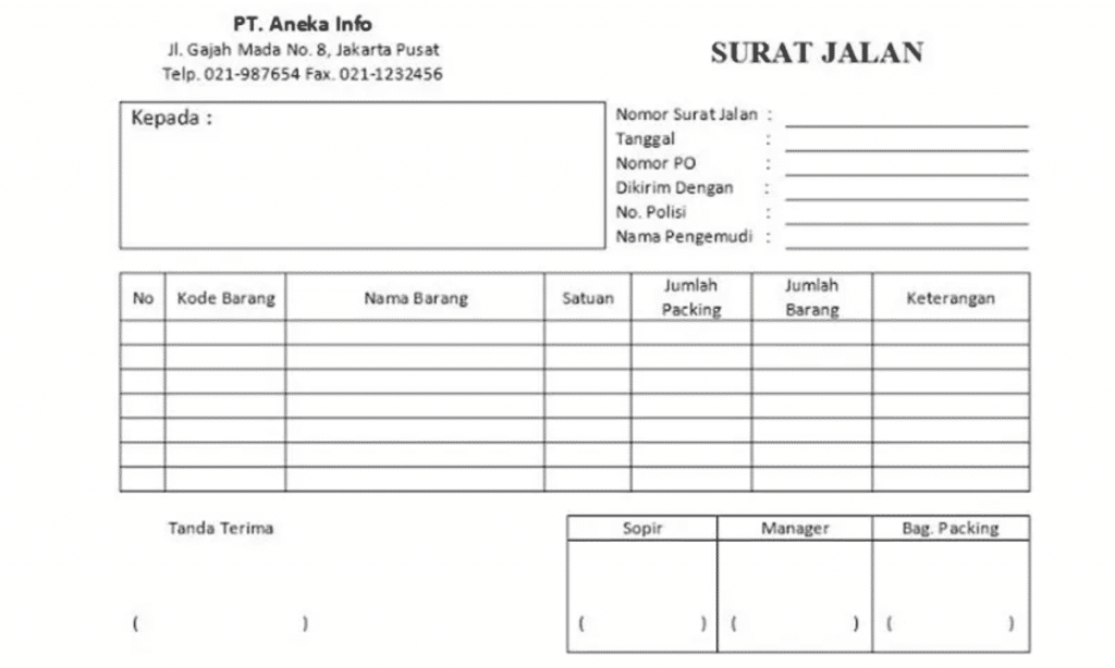 Format Surat Jalan - KibrisPDR