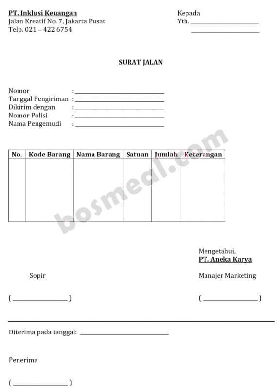 Detail Format Surat Jalan Barang Nomer 11