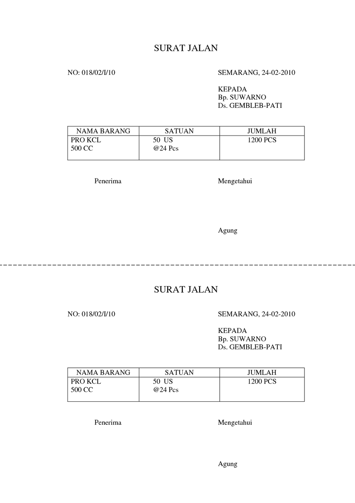 Detail Format Surat Jalan Barang Nomer 49