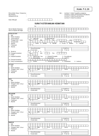 Detail Format Surat Kematian Nomer 25