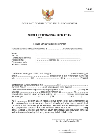 Detail Format Surat Kematian Nomer 26