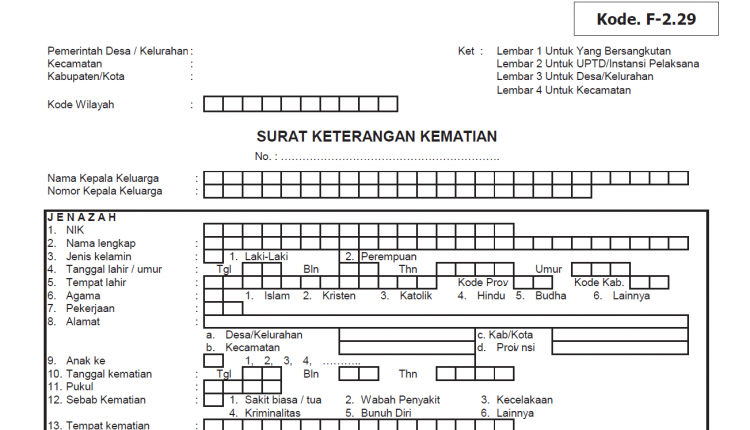 Detail Format Surat Kematian Nomer 38