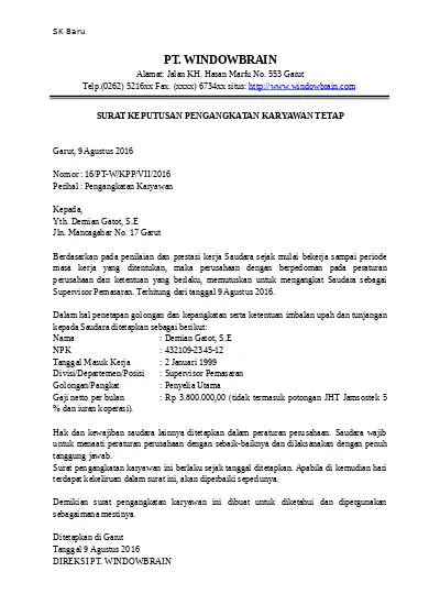 Detail Format Surat Keputusan Nomer 28