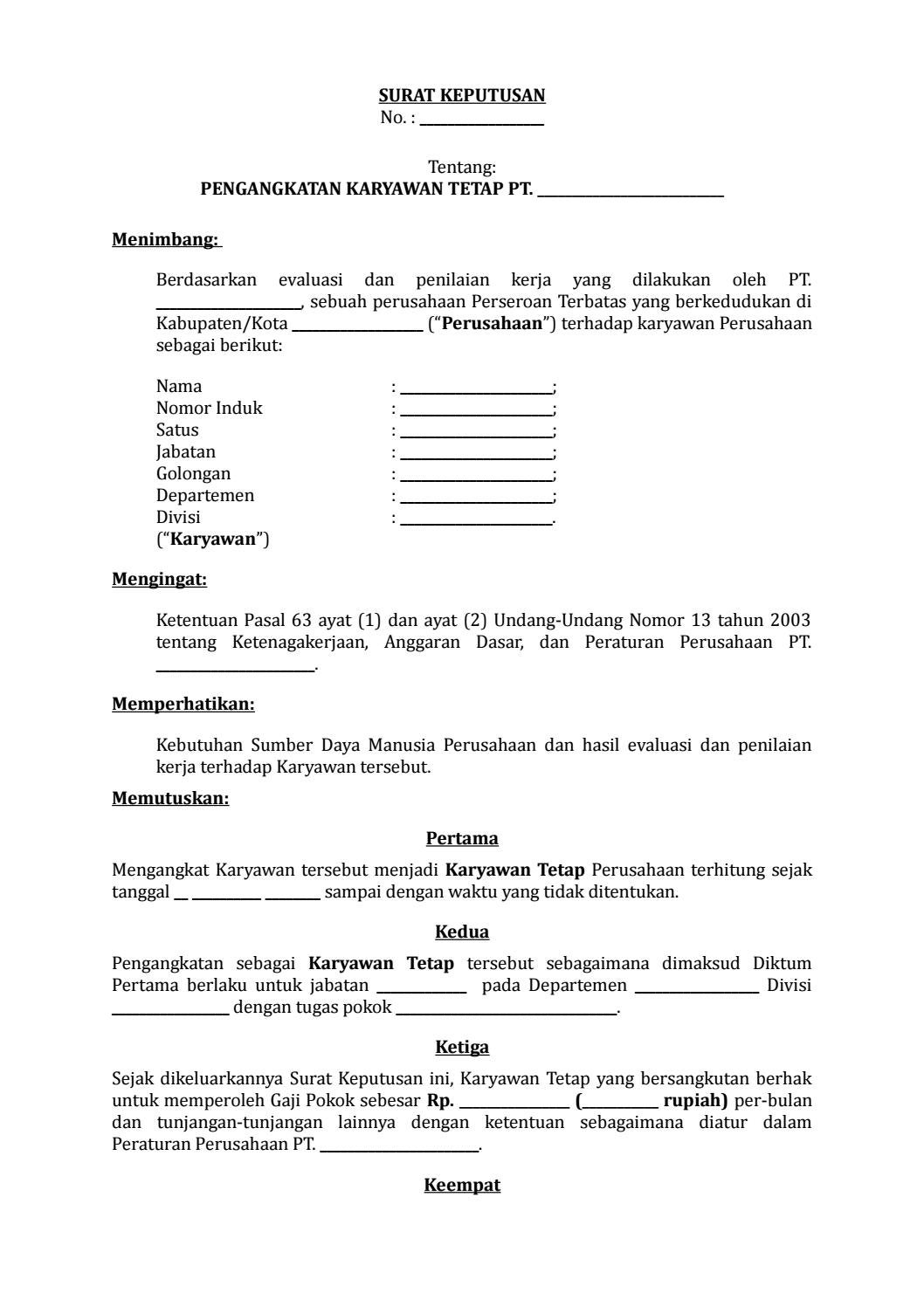 Detail Format Surat Keputusan Nomer 33