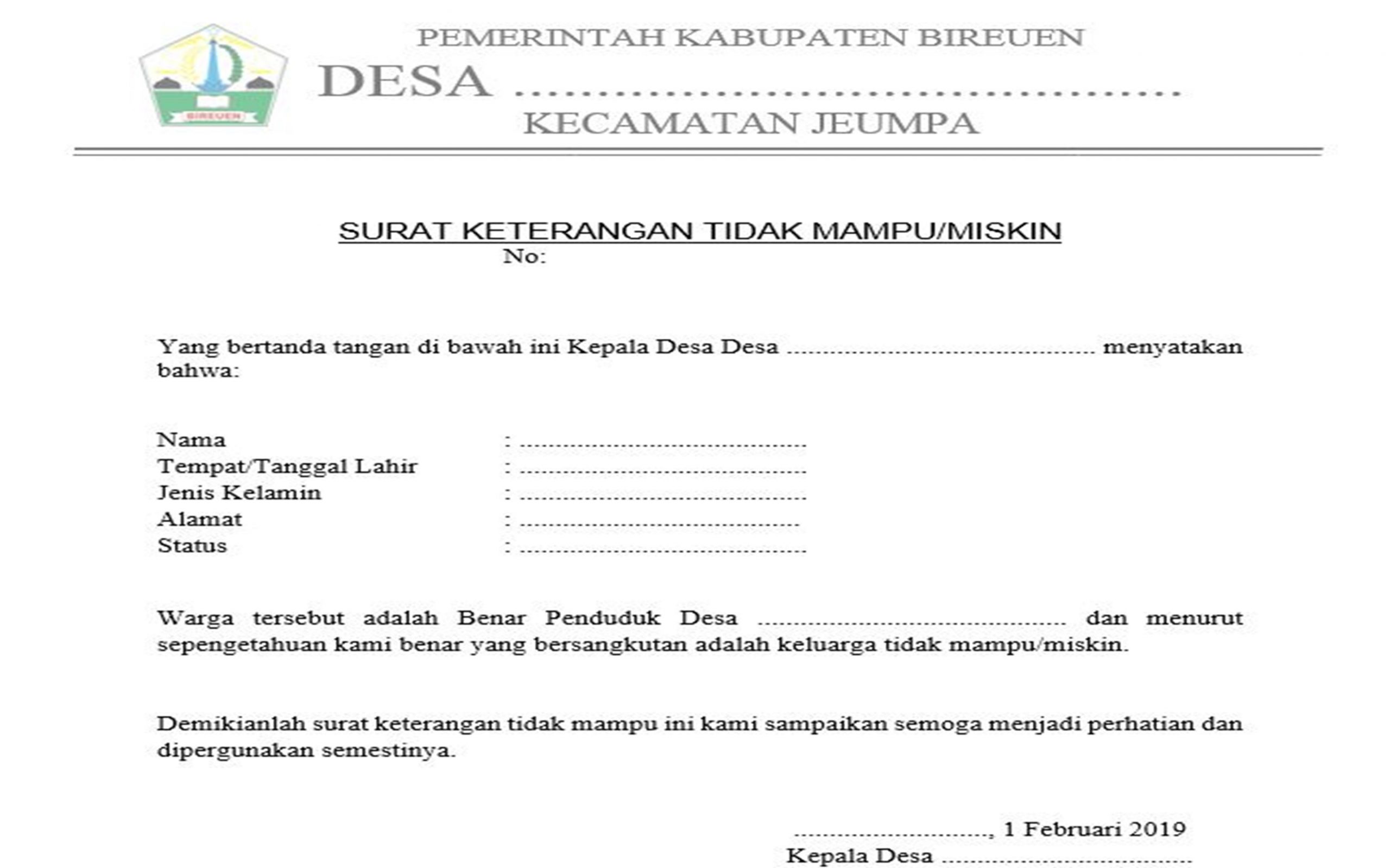 Detail Format Surat Keterangan Nomer 11