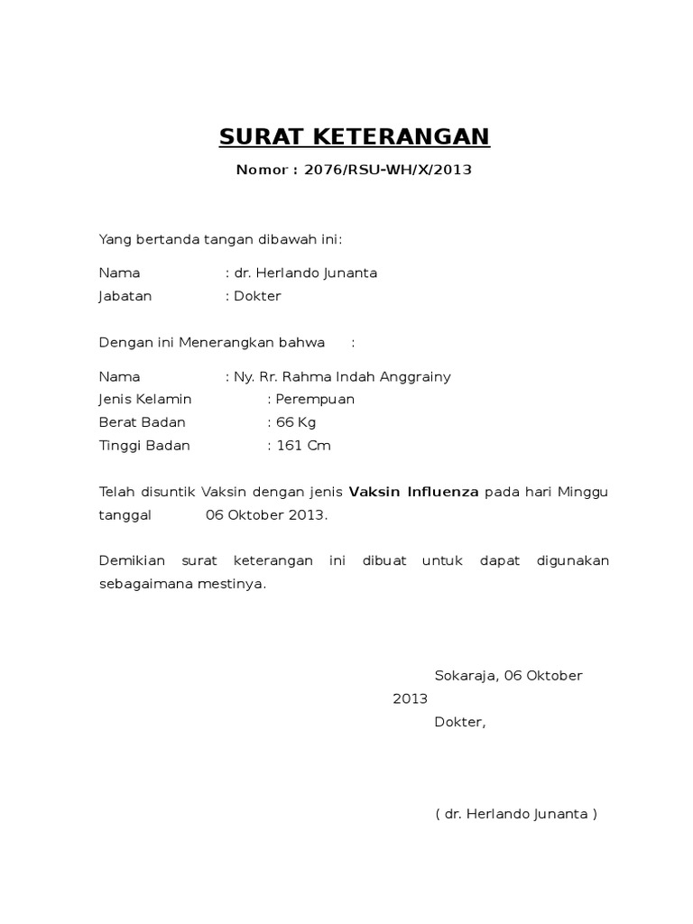 Detail Format Surat Keterangan Nomer 16