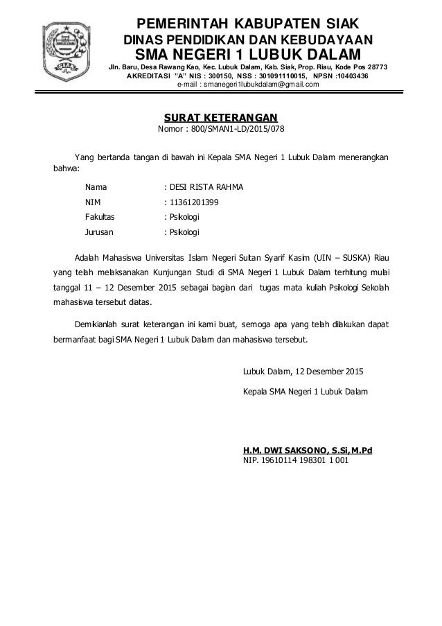 Detail Format Surat Keterangan Nomer 17