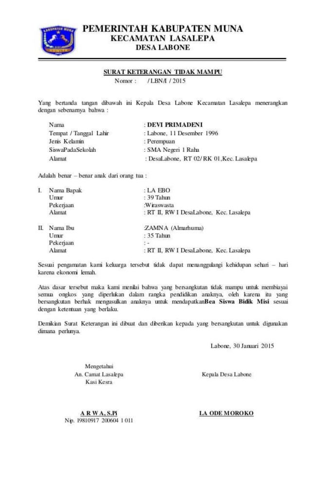 Detail Format Surat Keterangan Nomer 23