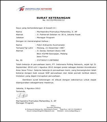 Detail Format Surat Keterangan Nomer 46